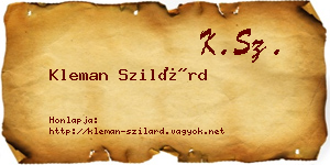 Kleman Szilárd névjegykártya